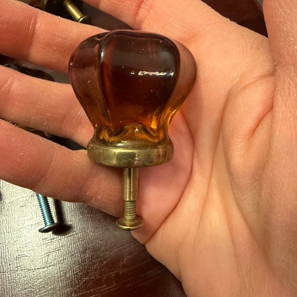 Vintage Amber Glass Cabinet Knobs - Picture 4 of 7
